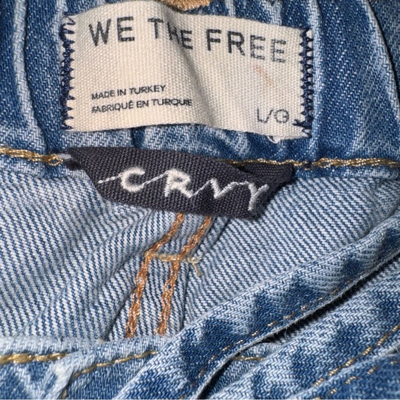 We The Free People CRVY Outlaw Wide Leg Jeans Denim Size Large Drizzle - Picture 14 of 16